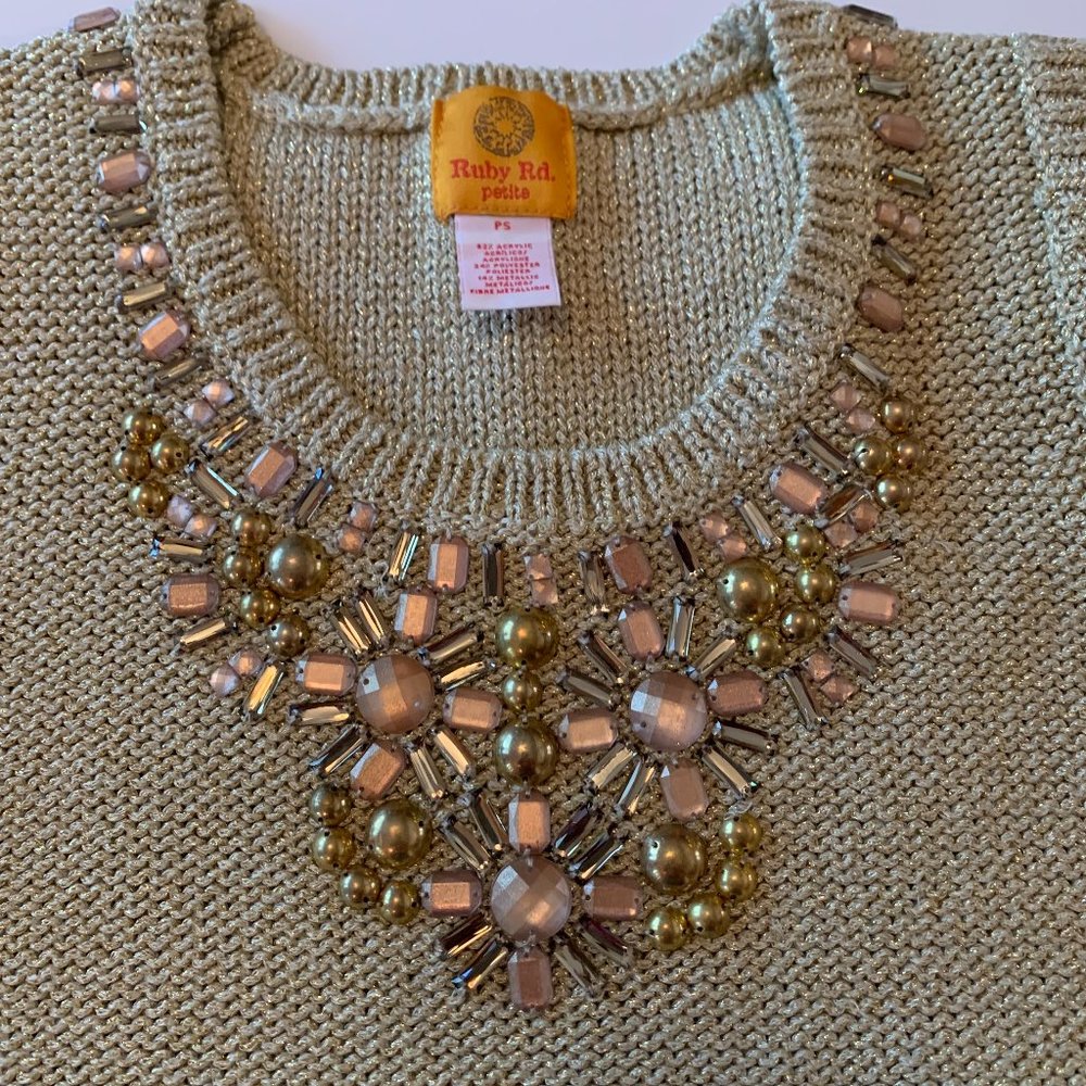 Ruby Rd. Faux Jewel Cardigan - Picture 4 of 13
